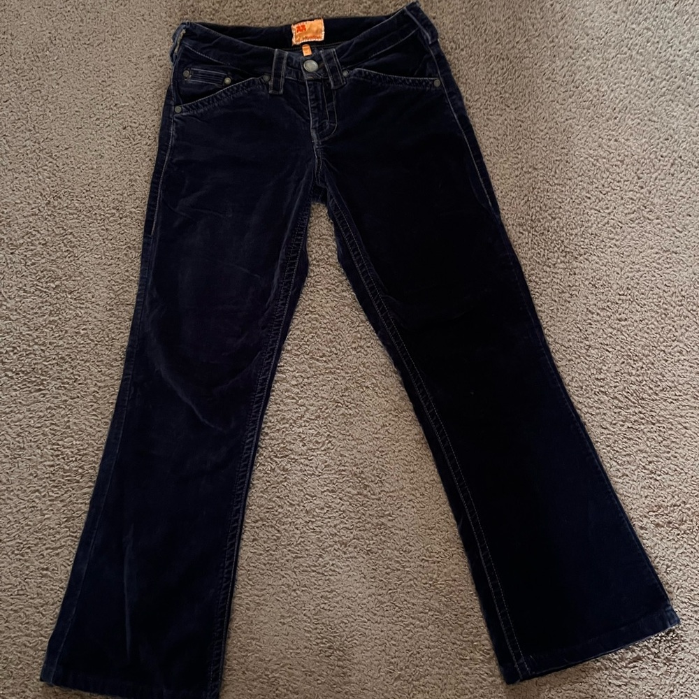 Junior navy blue vintage suede jeans